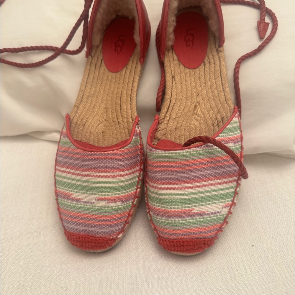 UGG Red Espadrilles with Jute Soles